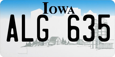 IA license plate ALG635