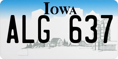 IA license plate ALG637