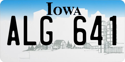 IA license plate ALG641