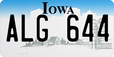 IA license plate ALG644
