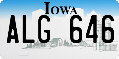 IA license plate ALG646