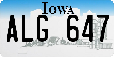 IA license plate ALG647