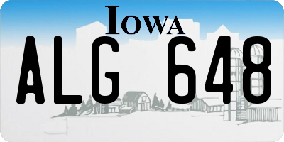 IA license plate ALG648