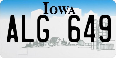 IA license plate ALG649