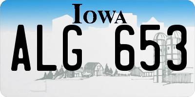 IA license plate ALG653