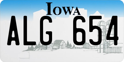 IA license plate ALG654