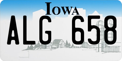 IA license plate ALG658
