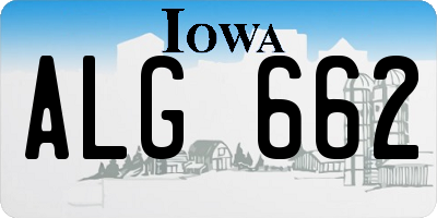 IA license plate ALG662
