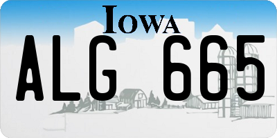 IA license plate ALG665