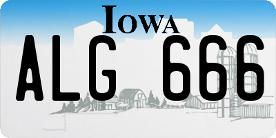 IA license plate ALG666