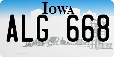 IA license plate ALG668