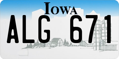 IA license plate ALG671