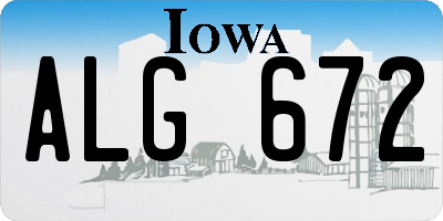 IA license plate ALG672