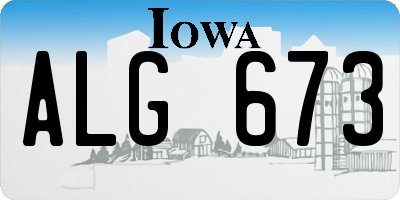 IA license plate ALG673