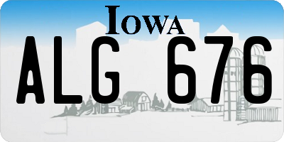 IA license plate ALG676