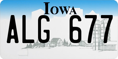 IA license plate ALG677