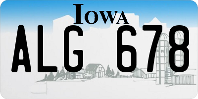 IA license plate ALG678
