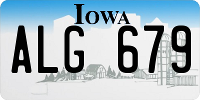 IA license plate ALG679