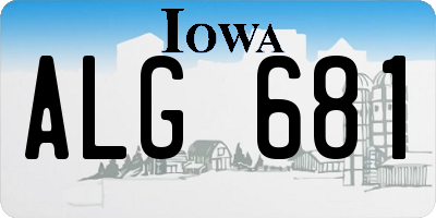 IA license plate ALG681