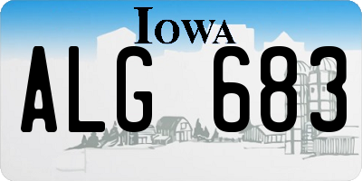 IA license plate ALG683