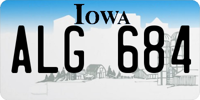 IA license plate ALG684