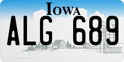 IA license plate ALG689