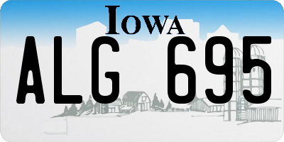 IA license plate ALG695