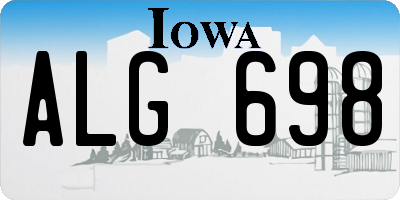 IA license plate ALG698