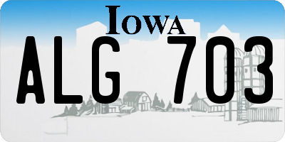 IA license plate ALG703
