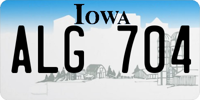 IA license plate ALG704
