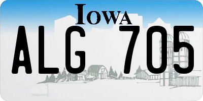 IA license plate ALG705