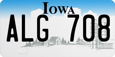 IA license plate ALG708