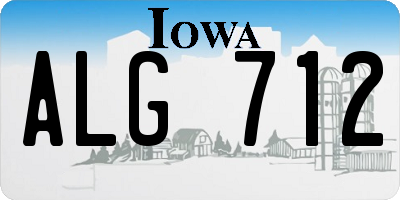 IA license plate ALG712