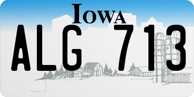 IA license plate ALG713