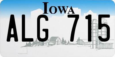 IA license plate ALG715