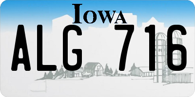 IA license plate ALG716