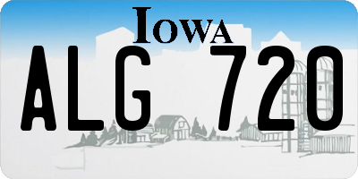 IA license plate ALG720