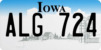 IA license plate ALG724