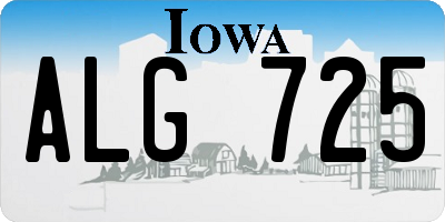 IA license plate ALG725