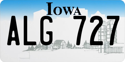 IA license plate ALG727