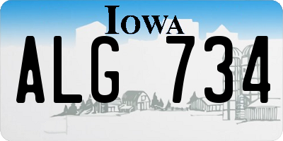 IA license plate ALG734