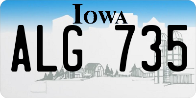 IA license plate ALG735