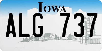 IA license plate ALG737