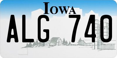 IA license plate ALG740