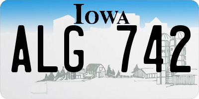 IA license plate ALG742