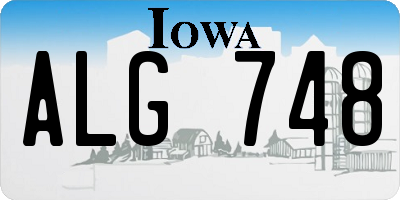 IA license plate ALG748