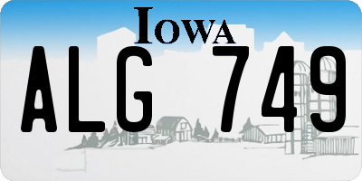 IA license plate ALG749