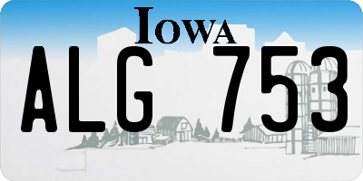 IA license plate ALG753