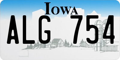 IA license plate ALG754