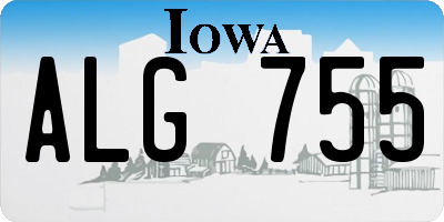 IA license plate ALG755